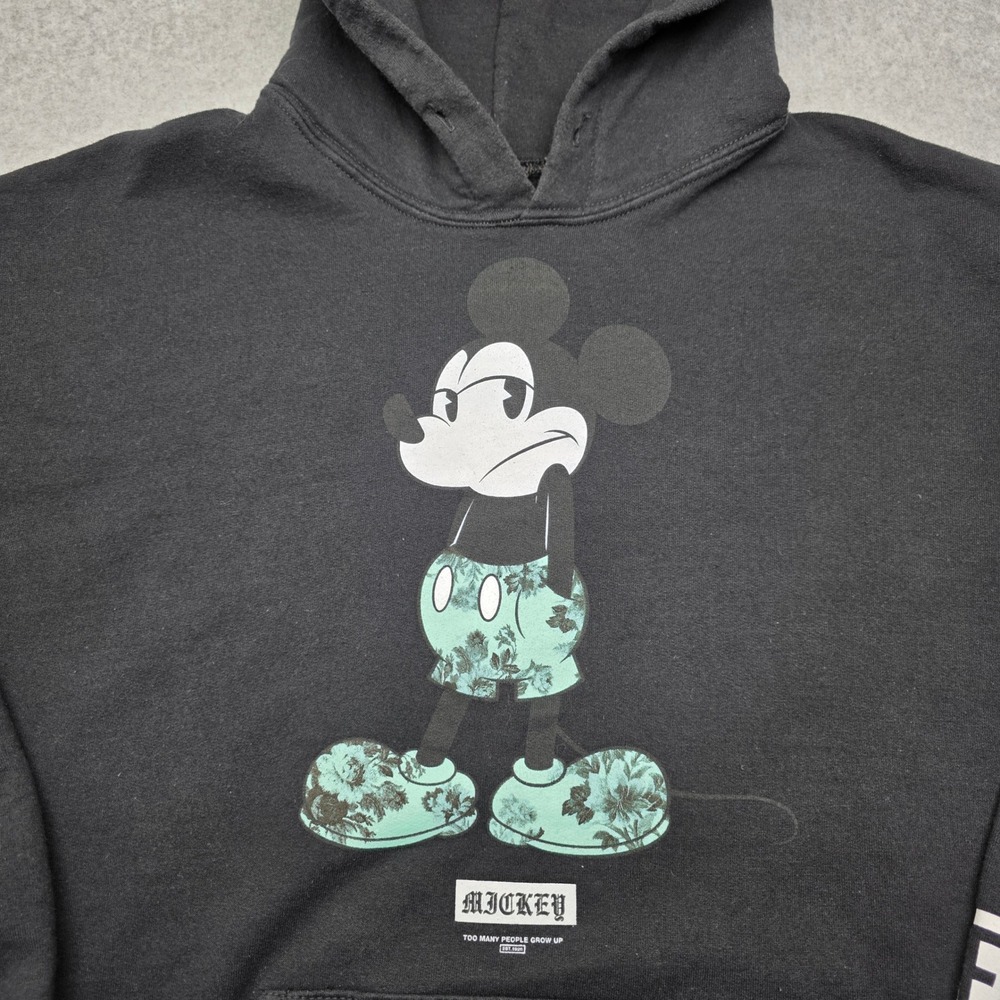 Neff X Disney Mickey‎ Mouse Streetwear Hoodie Adult Large Black Sweatshirt - Picture 5 of 11